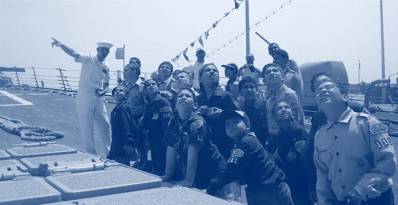 Muslim scouts aboard a Navy ship